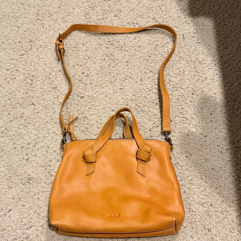 ABLE NWOT Tan Leather Crossbody Tote - Tan